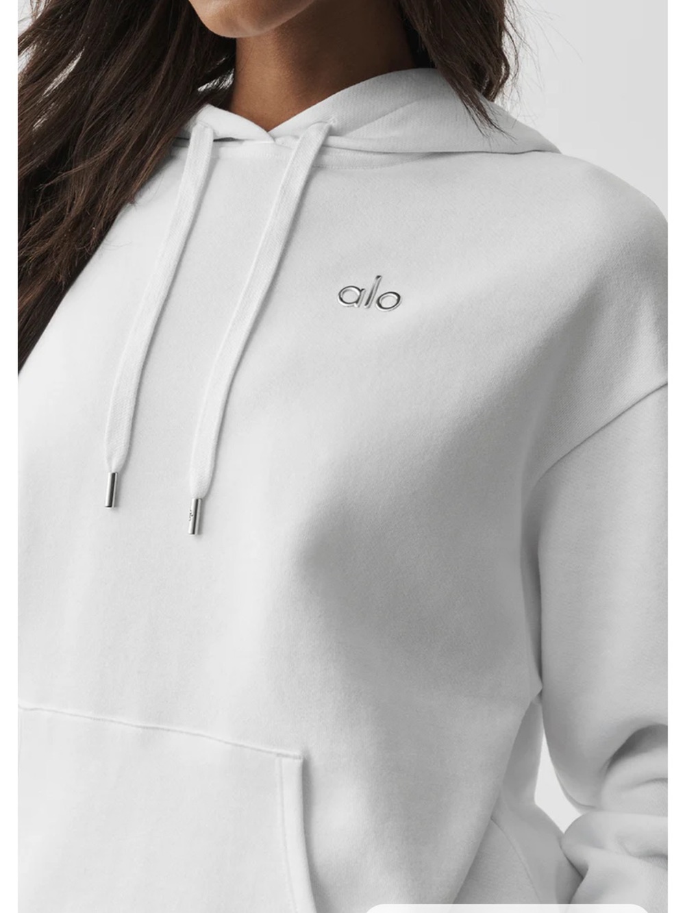 ALO Yoga White Accolade Hoodie Sweater Sz XXS - Picture 3 of 8
